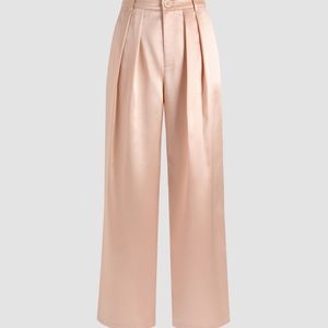 Pink Satin Button Trousers